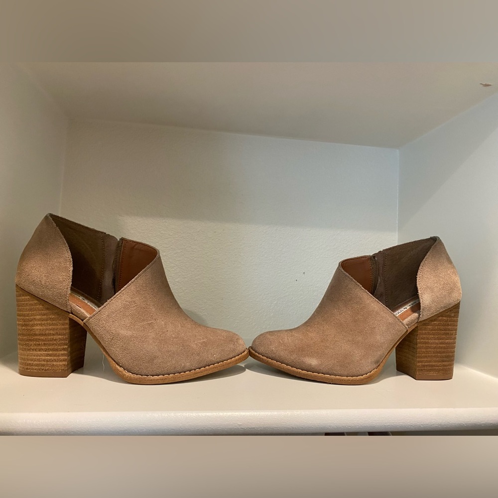 Chelsea & Violet Nicky Suede Side Cut Out Booties